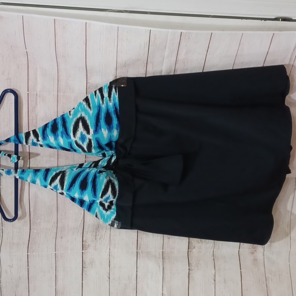 Halter swimsuit with skirt by Inches Off 26w plus